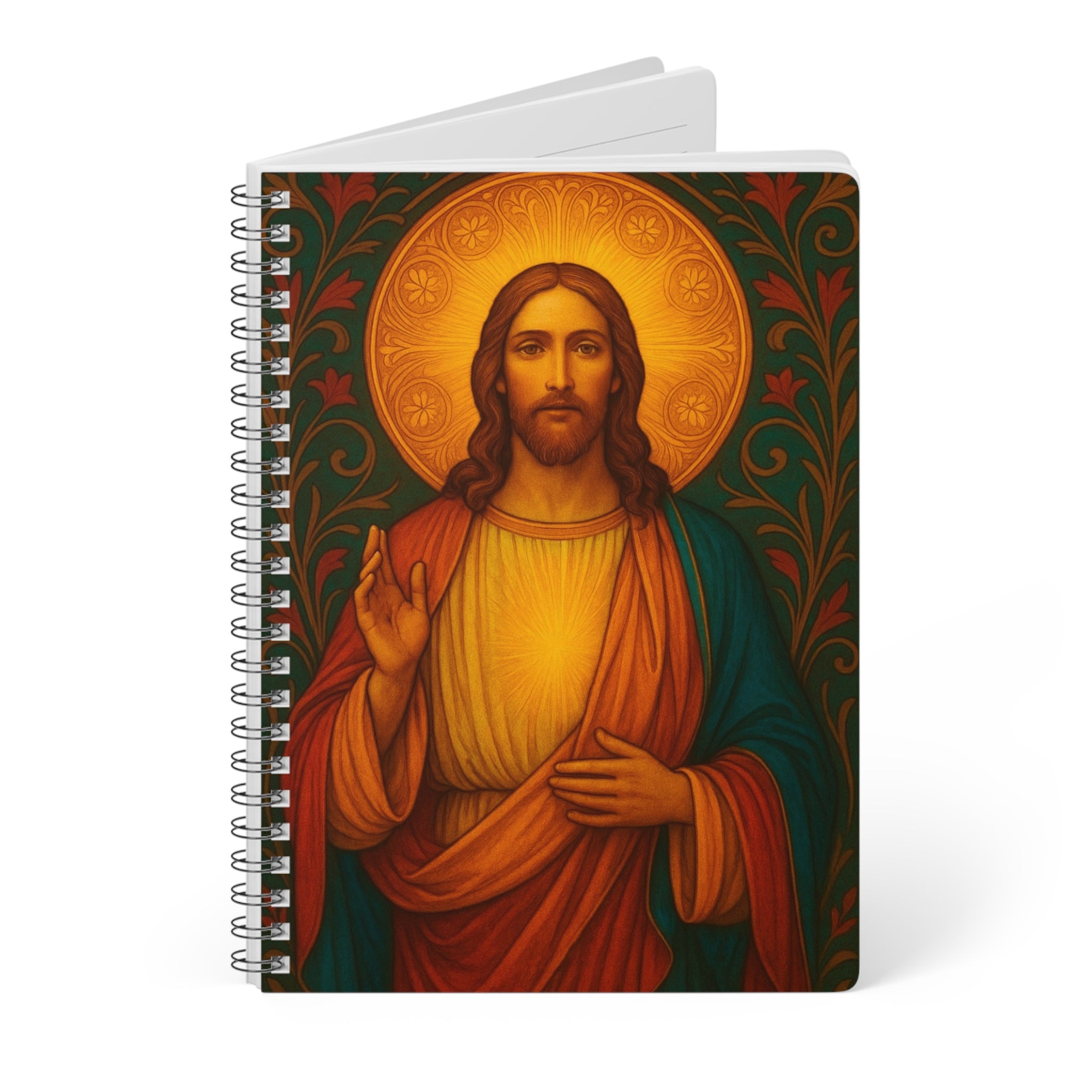 Jesus Icon Spiral Notebook A5 — Sacred Art Wirobound Lined Journal
