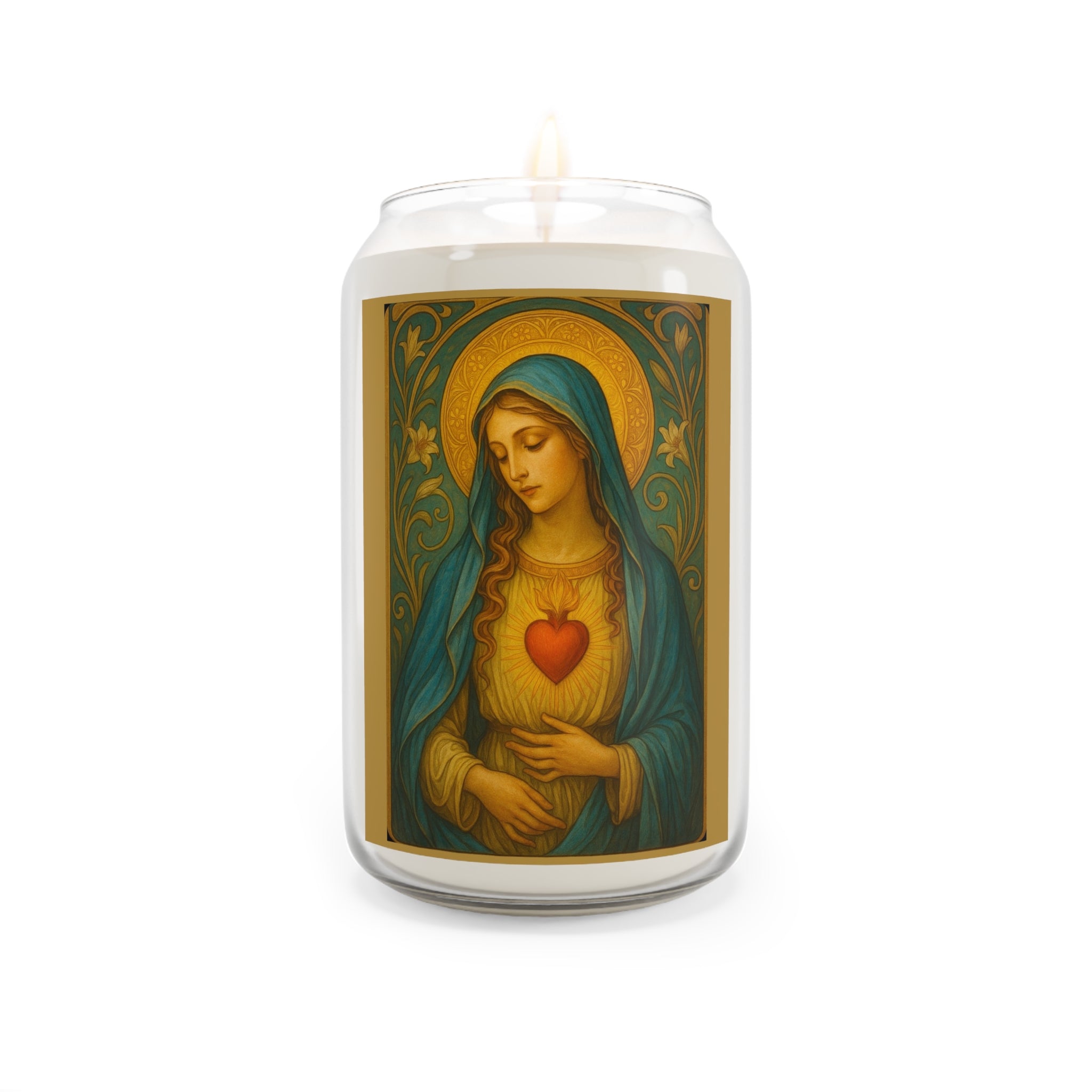 Sacred Heart Madonna Soy Candle — 13.75 oz Scented Prayer Candle