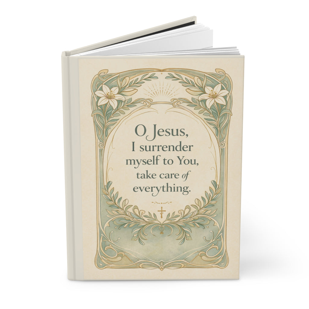 Christian Prayer Journal — "O Jesus, I Surrender" Hardcover Matte Devotional Notebook